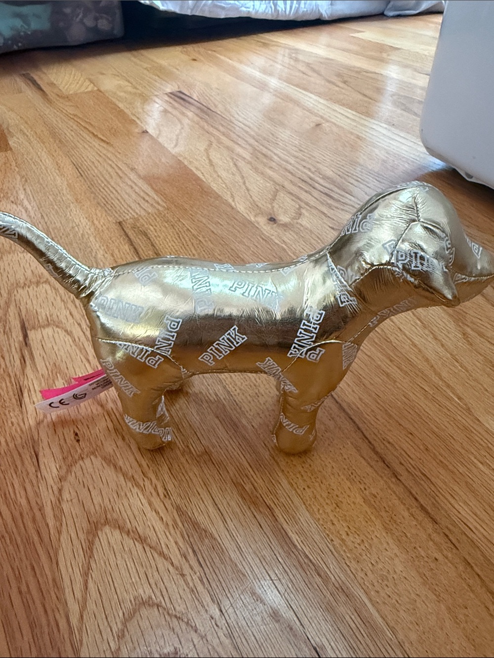 PINK Victoria's Secret Metallic Gold Dog Figurine